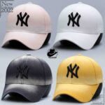 کلاه بزرگسال اسپرت بیسبالی جین سنگشور دورنگ طرح NY رنگ های سفید ، صورتی ، زرد ، مشکی کد KBEBJSDTNRHSSZM001