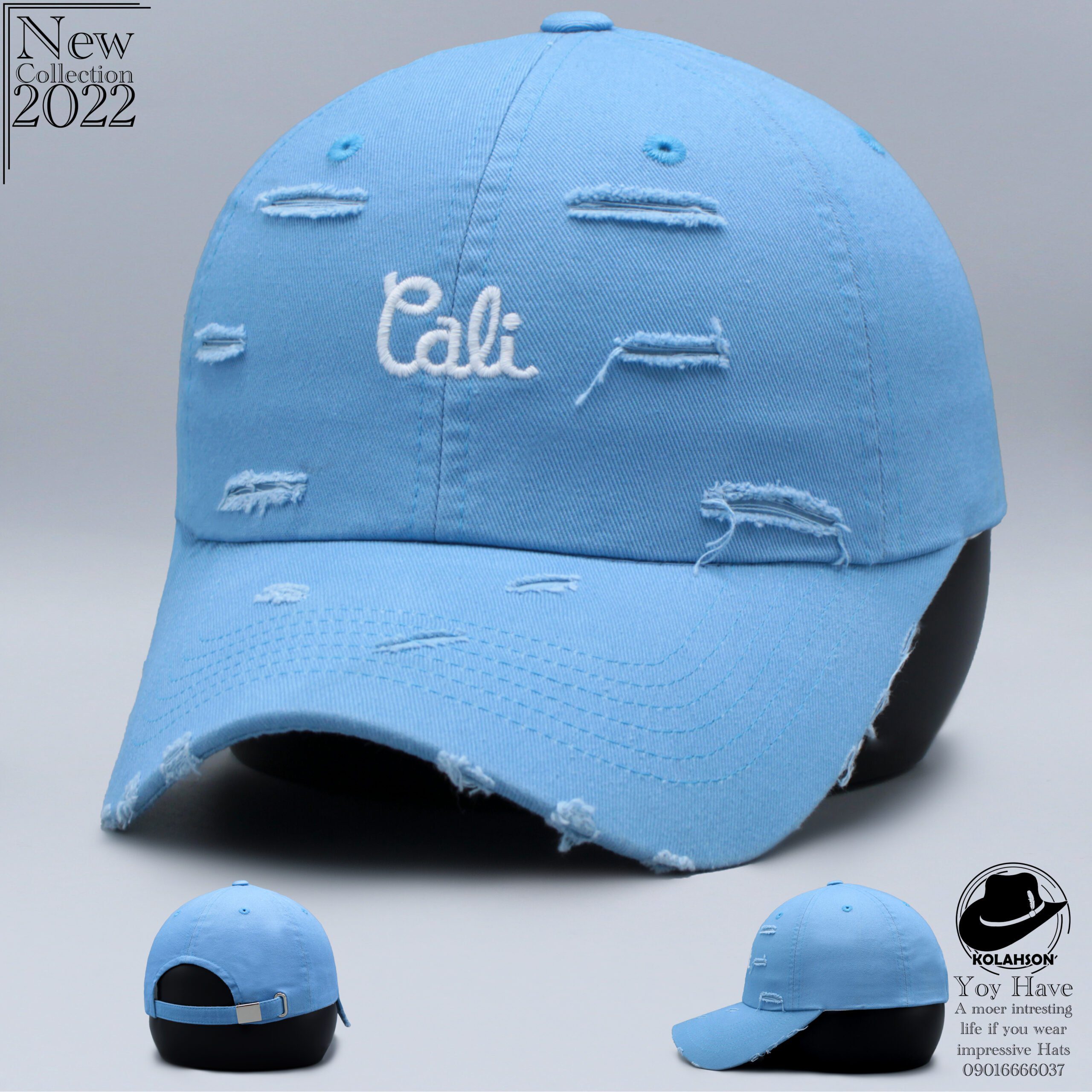 کلاه بزرگسال اسپرت بیسبالی کتان زاپ دار طرح جین طرح Eali رنگ آبی روشن کد KBEBKTJTERAR001 scaled