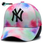 کلاه بزرگسال اسپرت بیسبالی طرح NY با طرح پارچه ابر و بادی رنگ یونی کورنی کد KBEBTNYBTPAVBRYK001