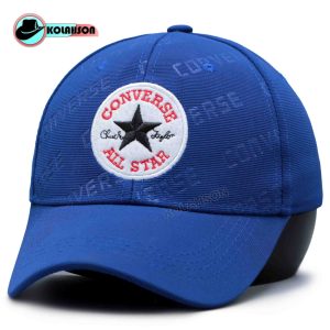 کلاه بزرگسال اسپرت بیسبالی طرح Converse با طرح پارچه لیزر شده با رنگ های آبی و مشکی کد KBEBTCBTPLSHBRHAVM002