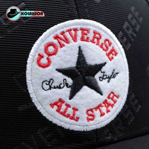 کلاه بزرگسال اسپرت بیسبالی طرح Converse با طرح پارچه لیزر شده با رنگ های آبی و مشکی کد KBEBTCBTPLSHBRHAVM006