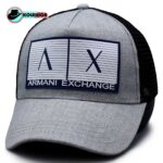 کلاه بزرگسال اسپرت بیسبالی پشت توری طرح Armani Exchenge AIX D2 با رنگ های طوسی ، خاکستری ، مشکی و سرمه ای کد KBEBPTAEAIXBRHTKHMVS002